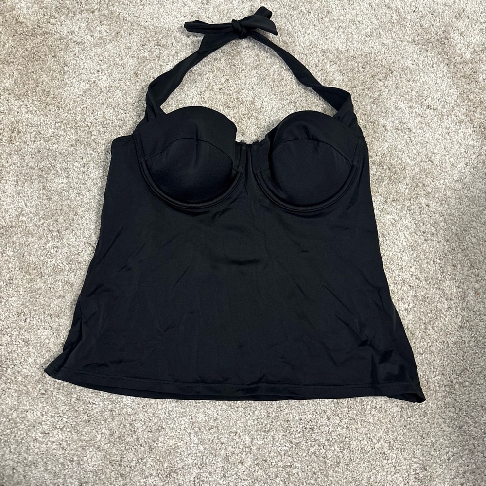 Victoria's Secret Black Underwire Halter Swim Top